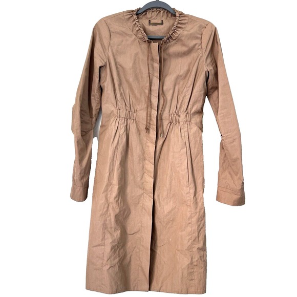 Diane Von Furstenberg Jackets & Blazers - Diane Von Furstenberg Women's Sporti Trench Jacket‎ Sz 2 Cinched Waist Khaki Tan